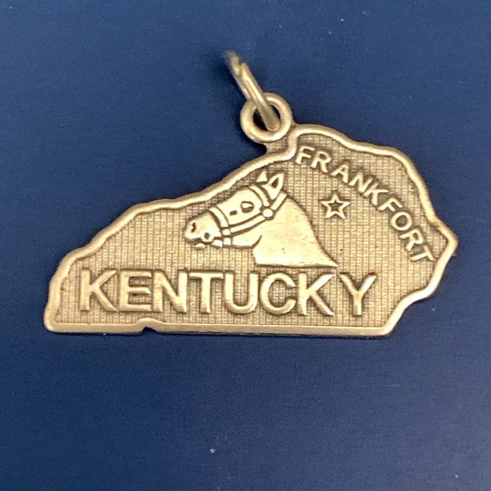 .925 Kentucky State Sterling Silver Jewelry Charm #horse #Blue Grass #bourbon